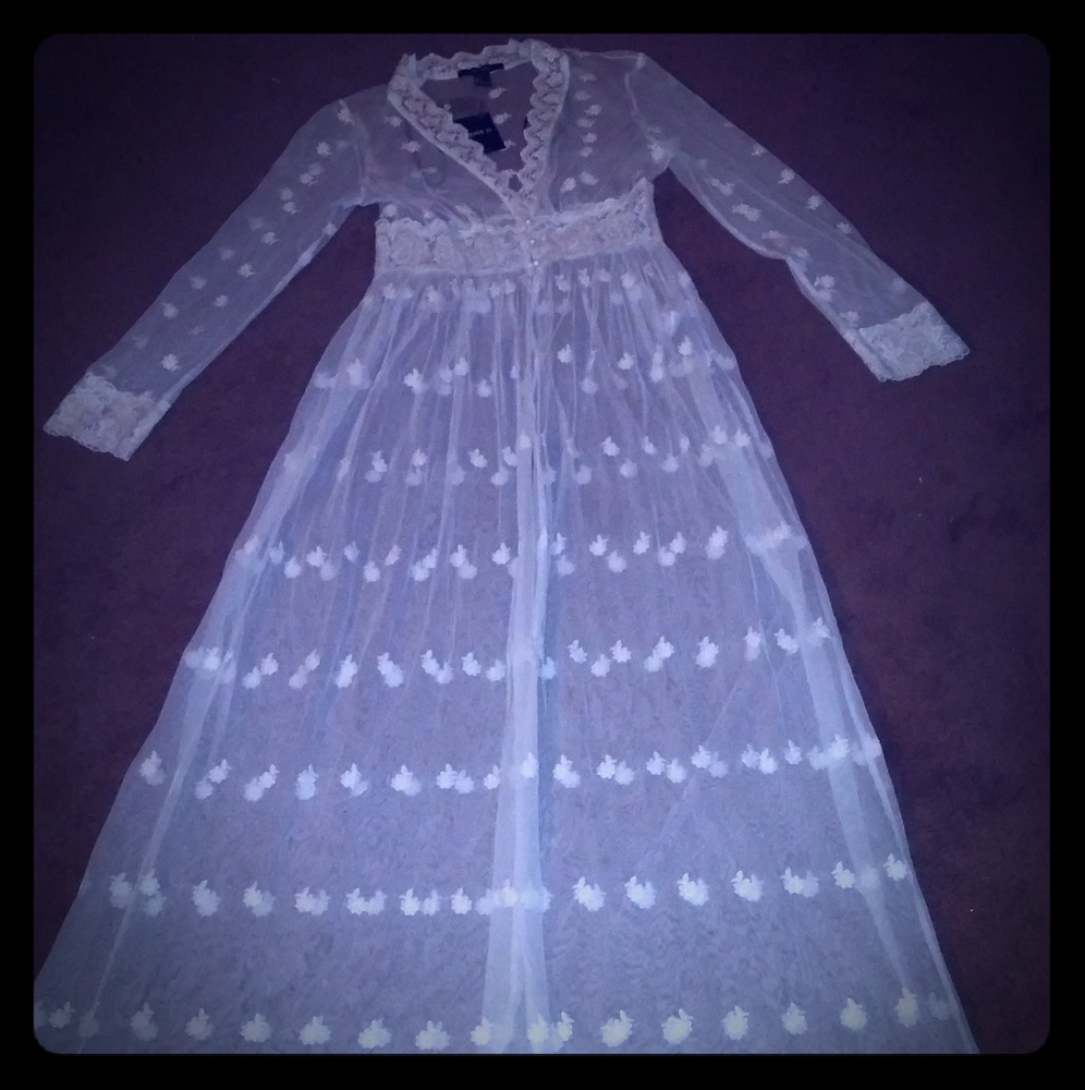 Forever 21 ivory long knit dress